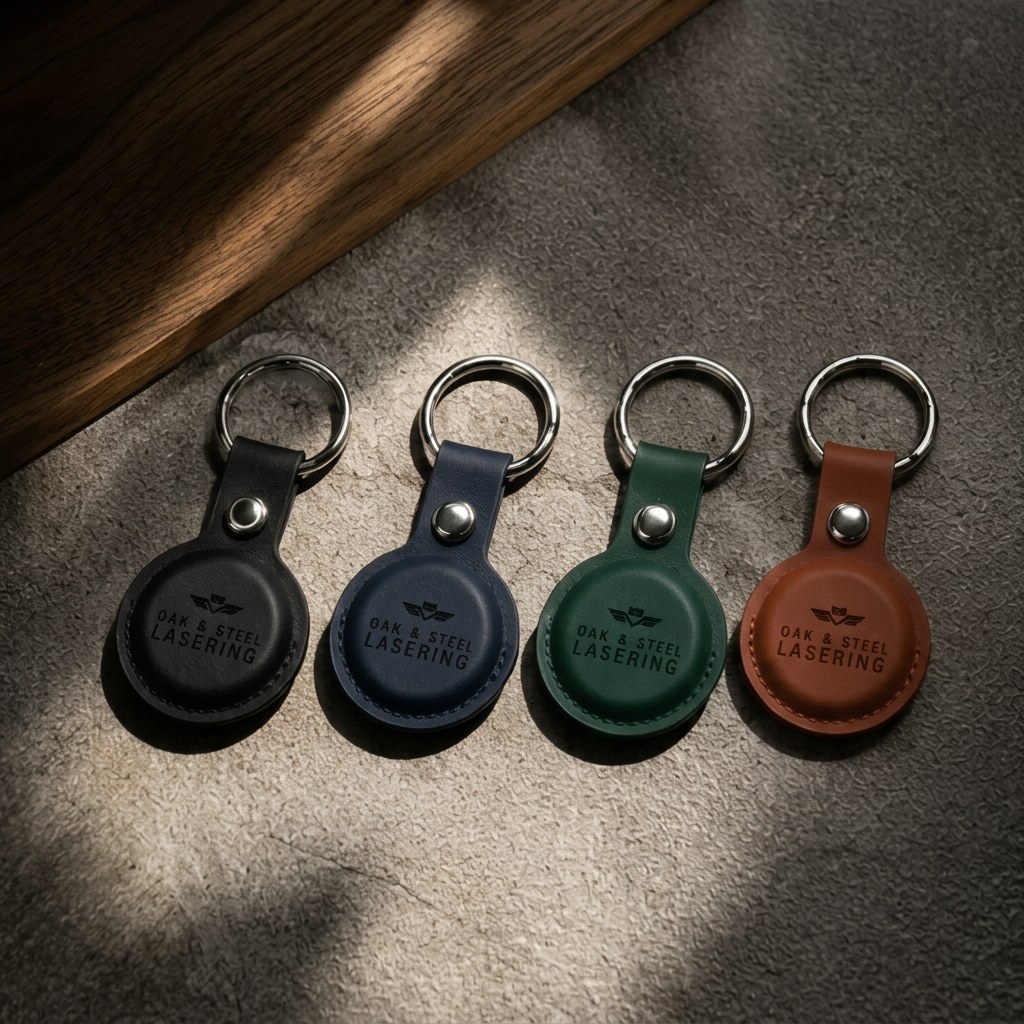 Leather AirTag Keychain